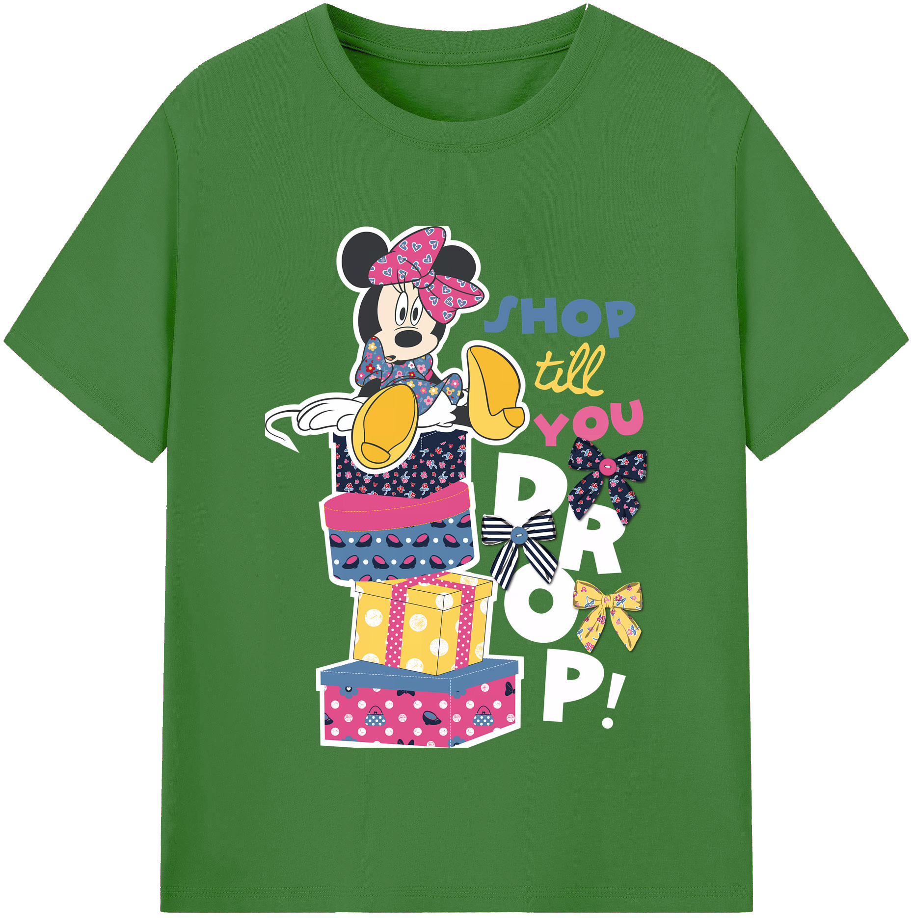 （画像用） ミッキーマウス Mickey Mouse レディースカジュアルプリントTシャツ（綿100％）